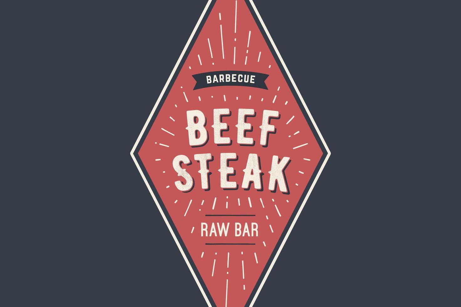 Logo BBQ Beef Steak vector