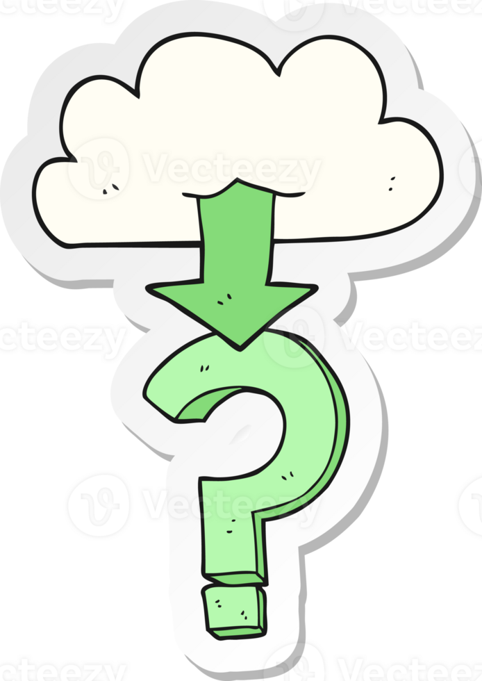 sticker of a cartoon download from the cloud png