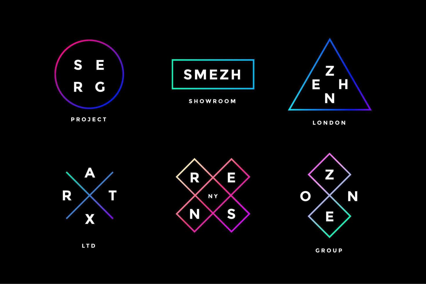 Logo set. Set of simle logo in modern minimal style vector