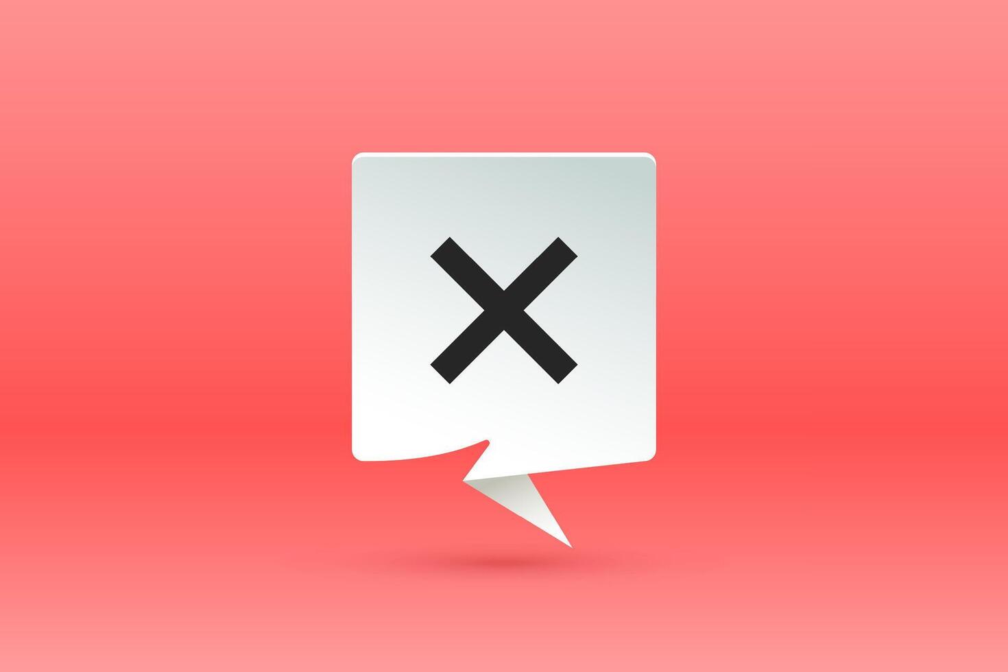 No sign. Paper speech bubble, cloud talk and message vector