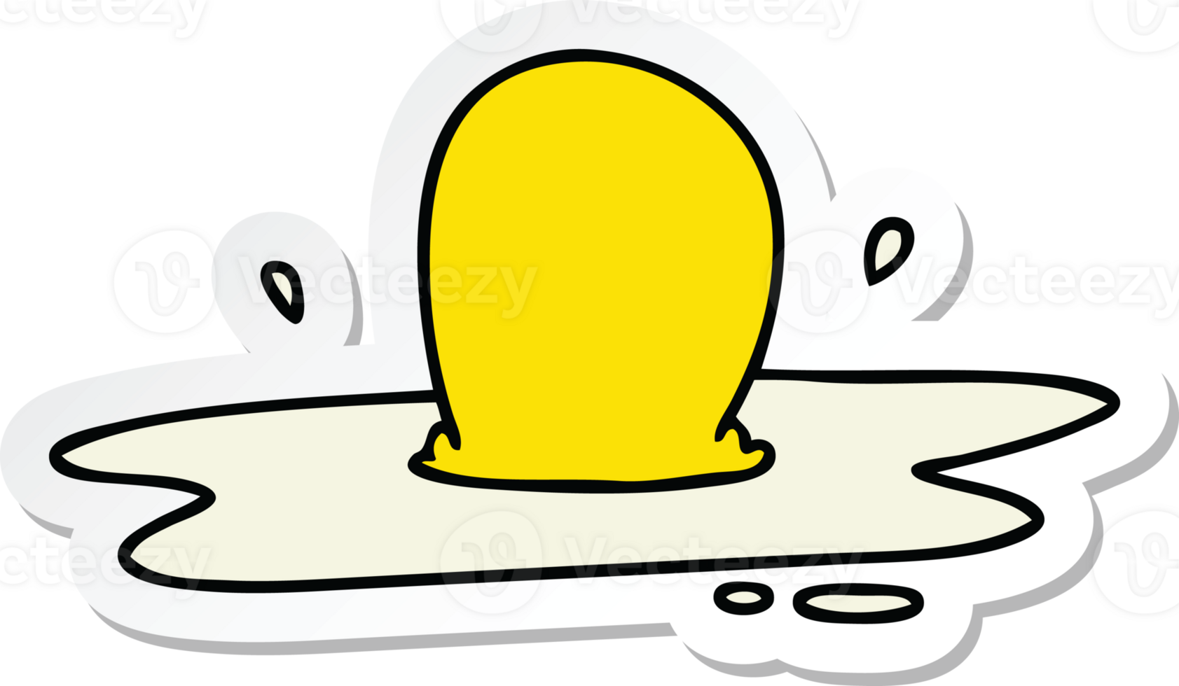 sticker of a quirky hand drawn cartoon fried egg png