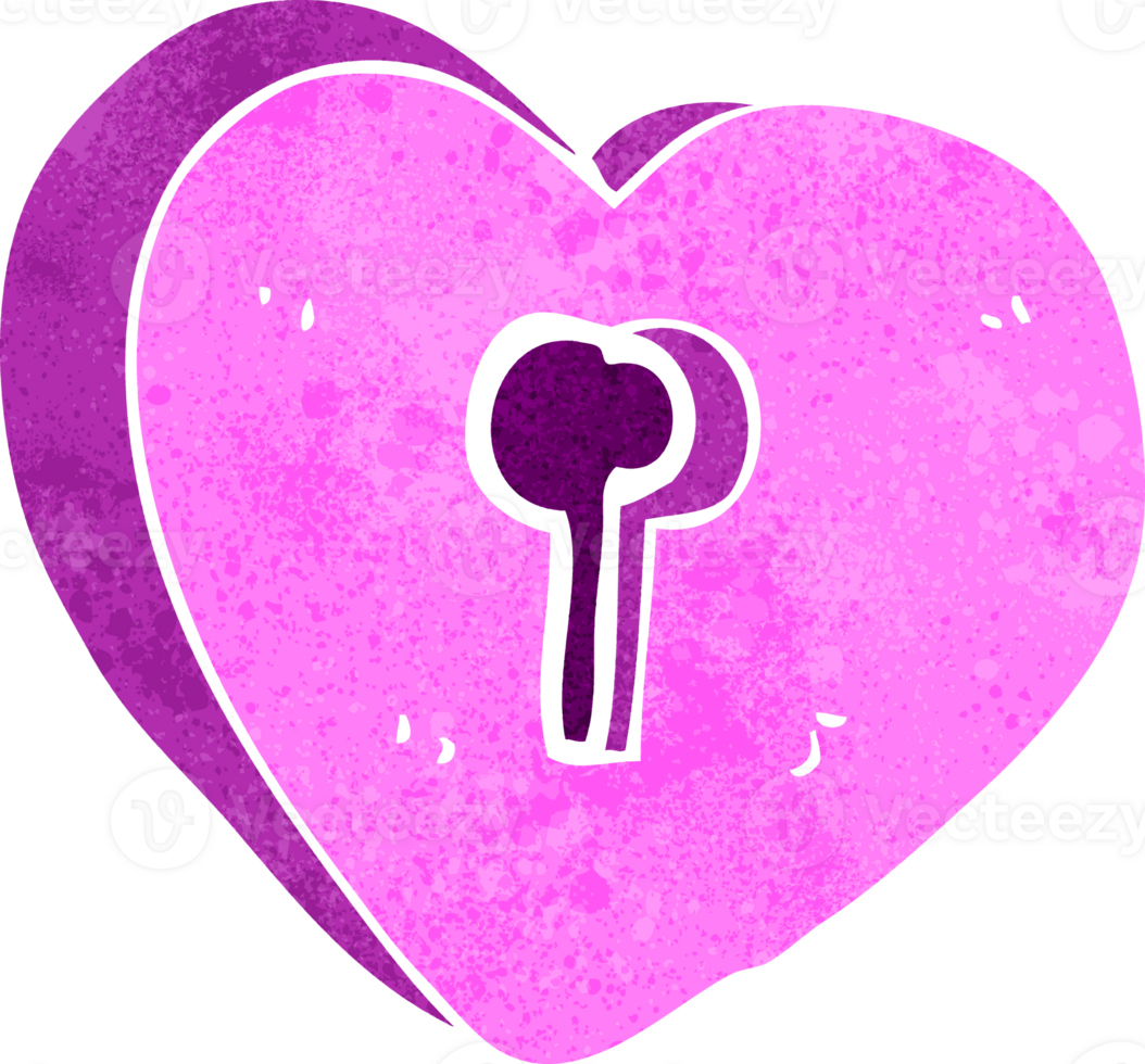 cartoon heart with keyhole png