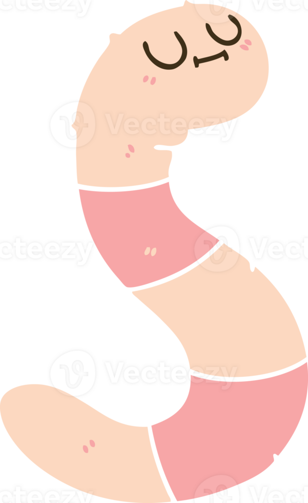 hand drawn quirky cartoon worm png