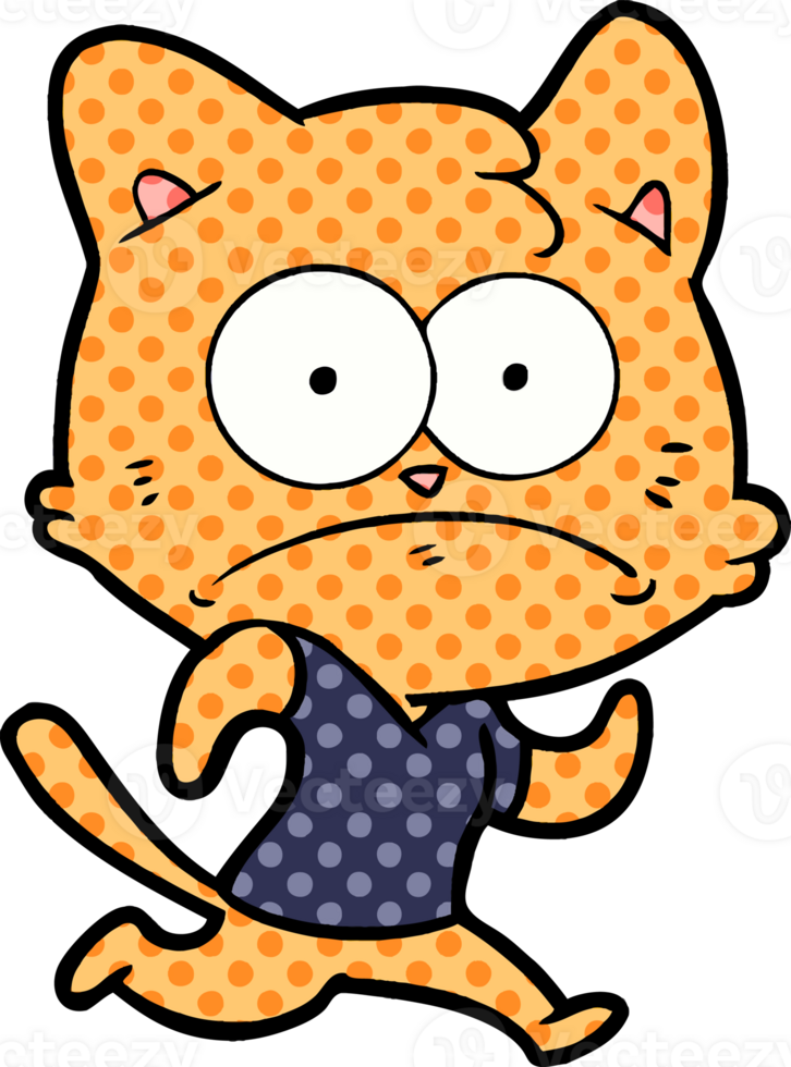 cartoon nervous cat png
