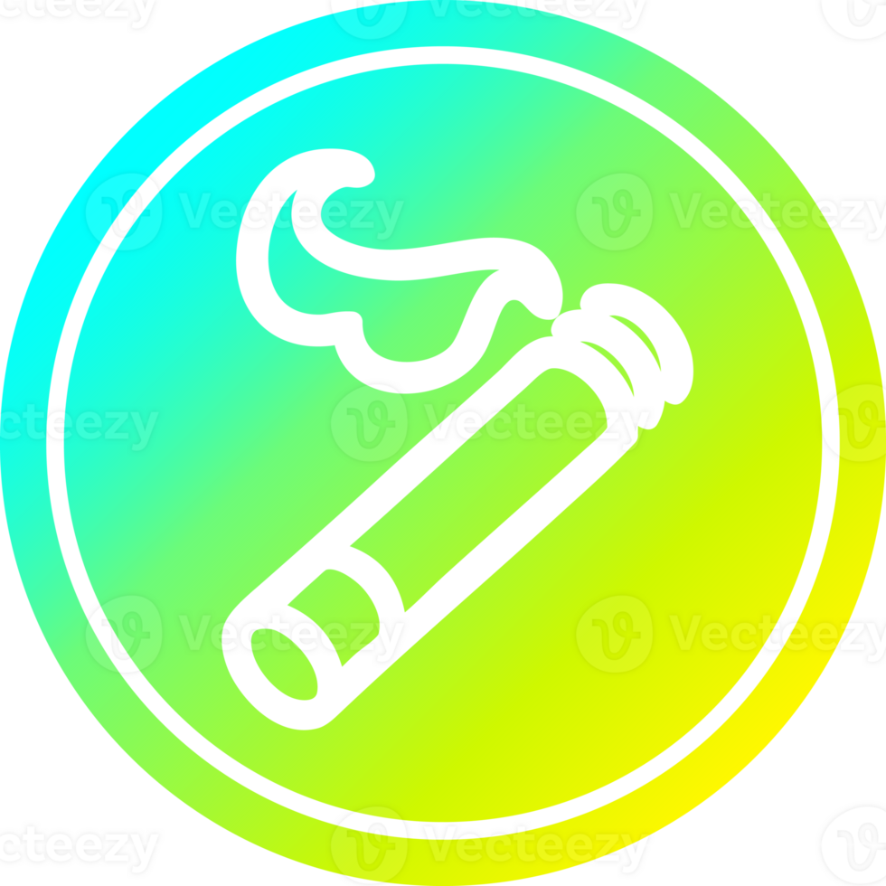 lit cigarette circular icon with cool gradient finish png