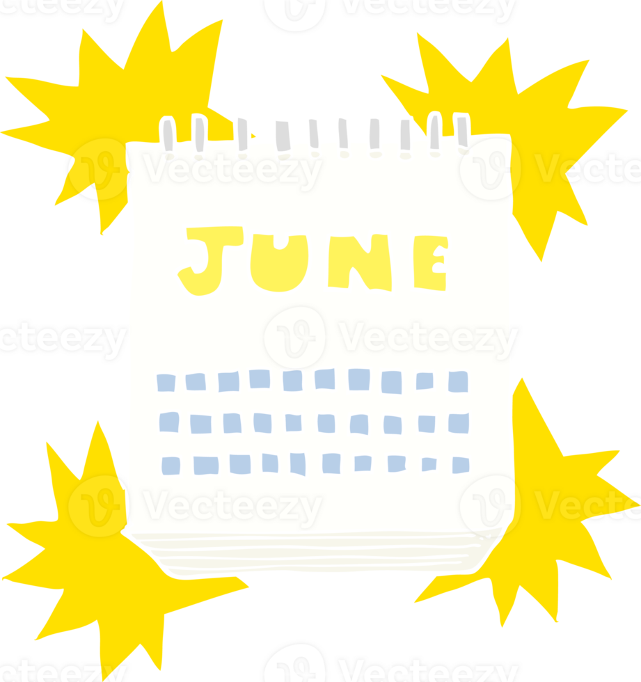 flat color illustration of calendar showing month of png
