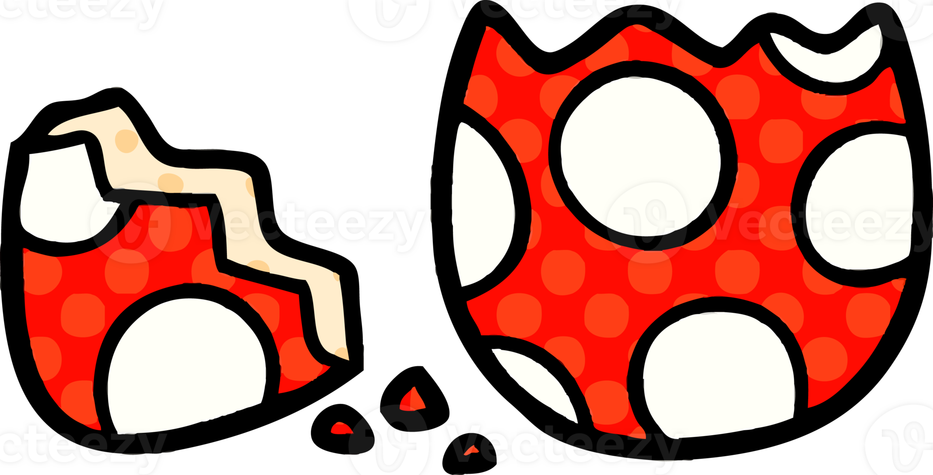 cartoon cracked painted easter egg png