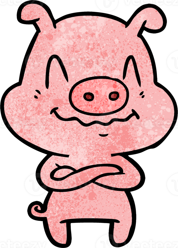 nervous cartoon pig png