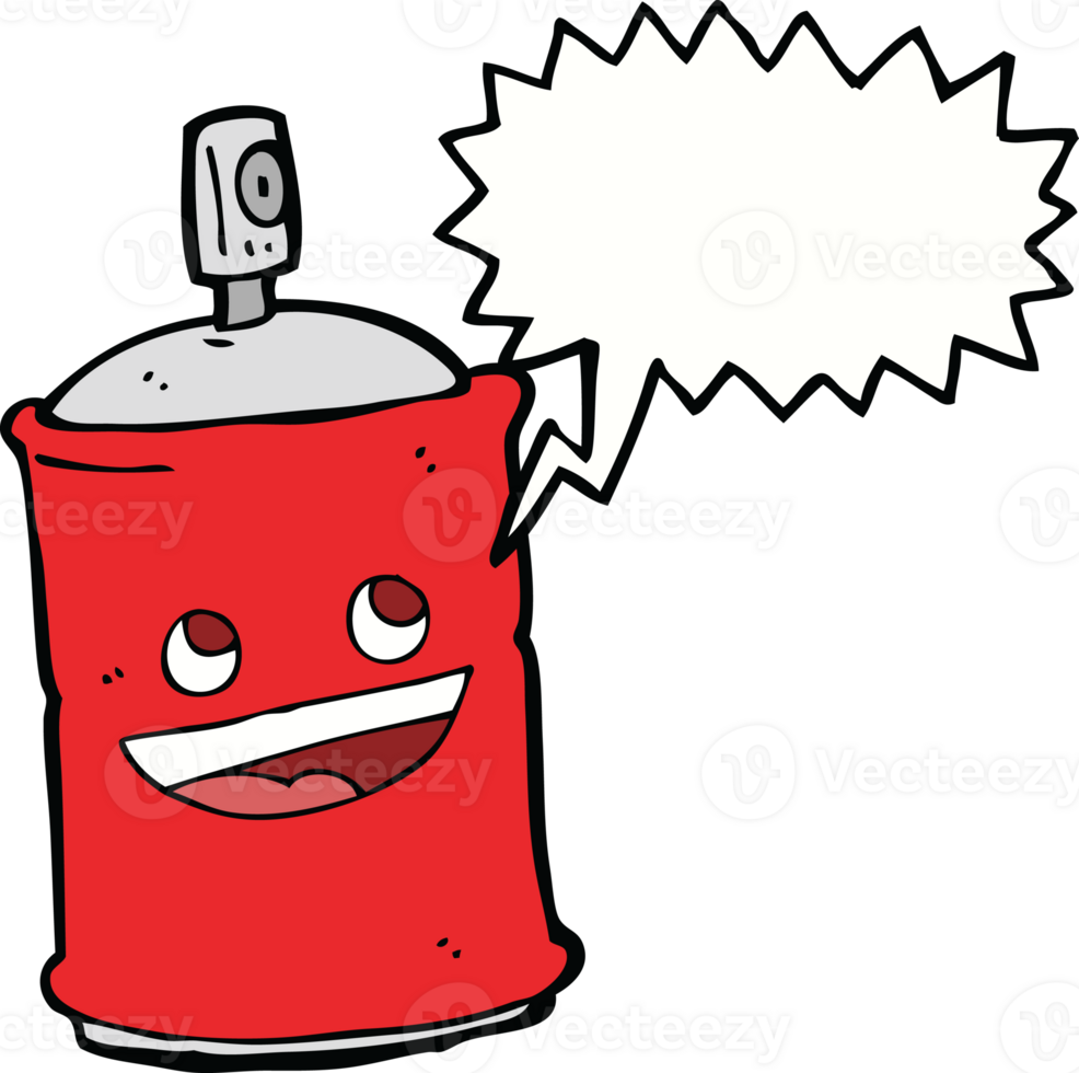 cartoon spray can with speech bubble png