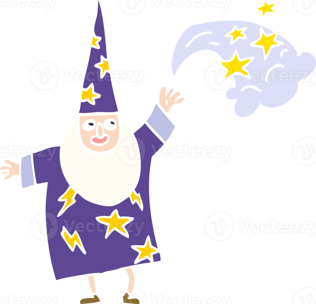 cartoon doodle wizard casting spell png