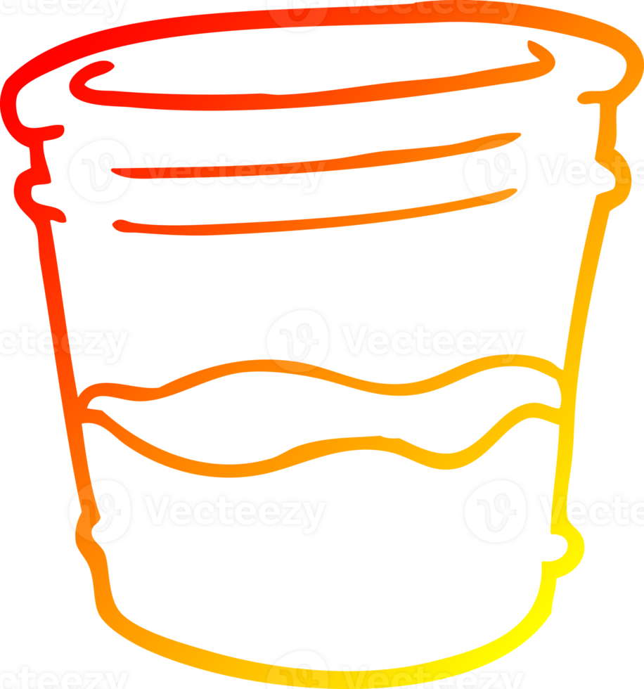 warm gradient line drawing of a cartoon glass of drink png