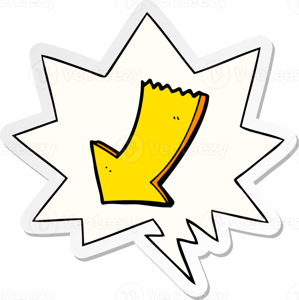 cartoon pointing arrow with speech bubble sticker png