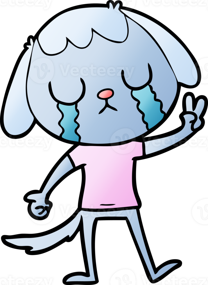 cute cartoon dog crying png