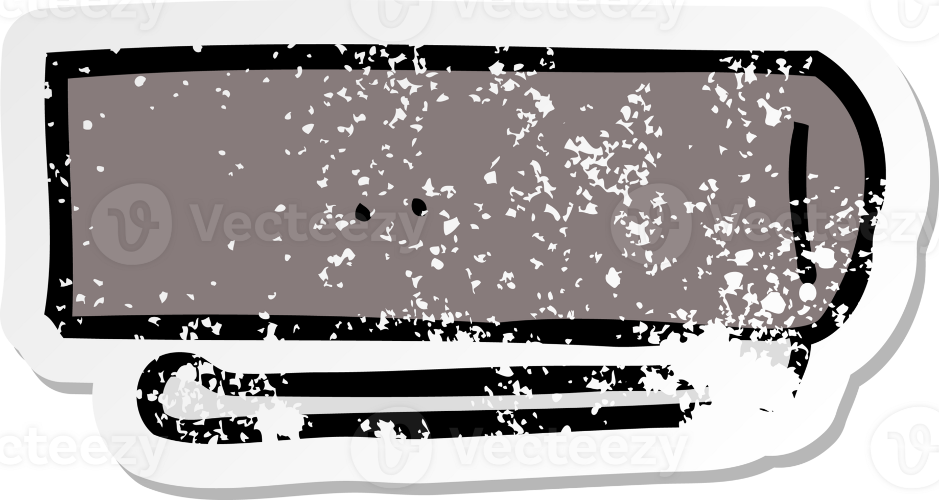 distressed sticker of a cartoon pen lid png