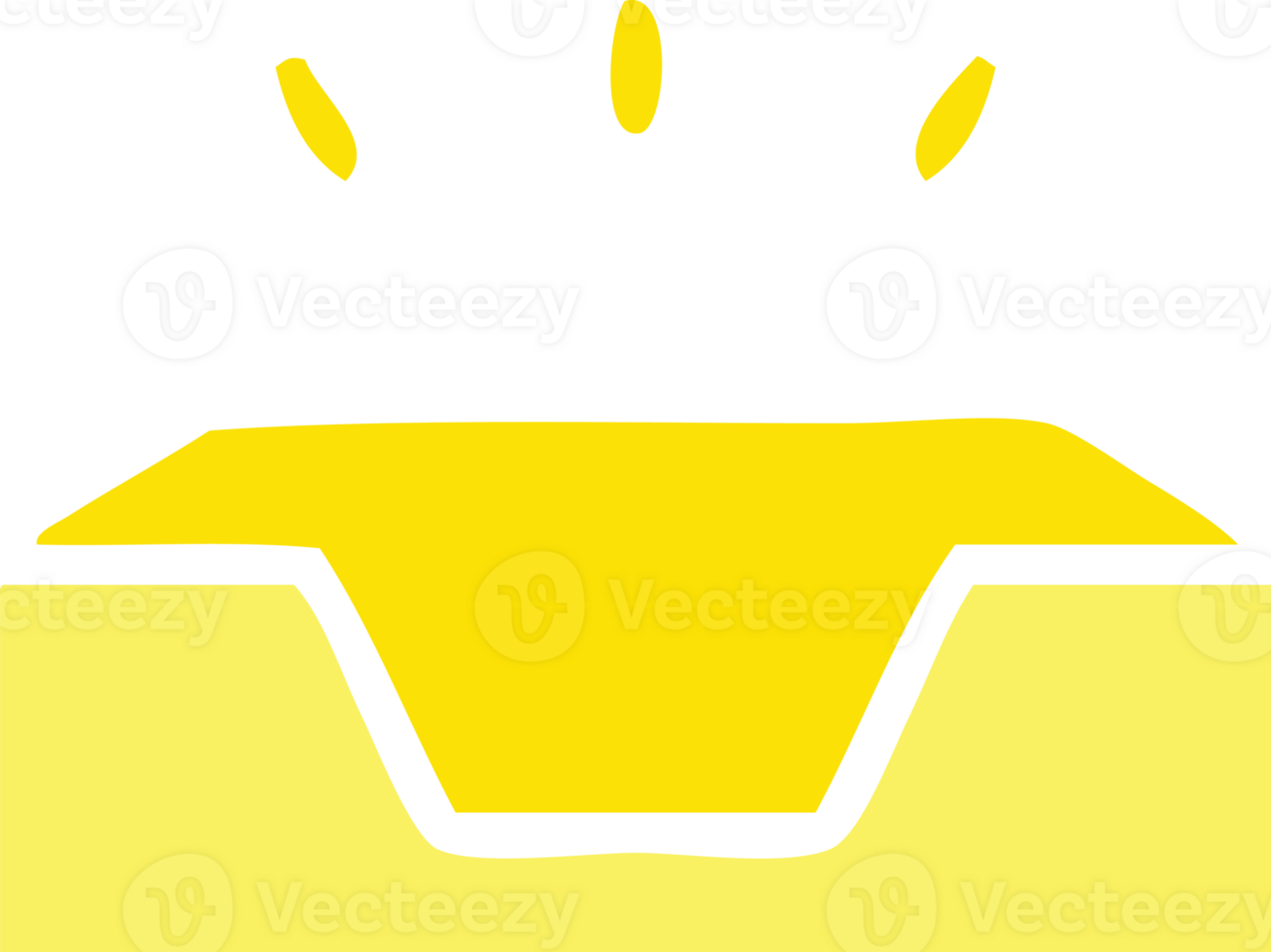 flat color retro cartoon of a empty tray png