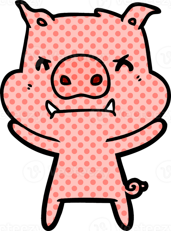 angry cartoon pig png