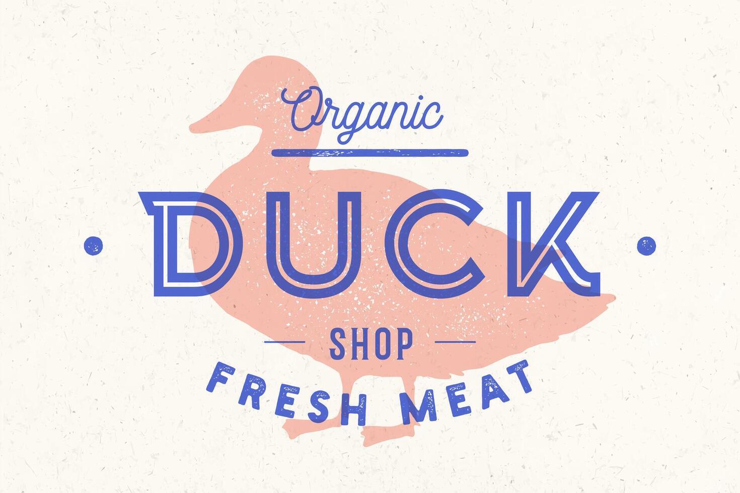 Duck meat. Poster for Butchery meat shop vector