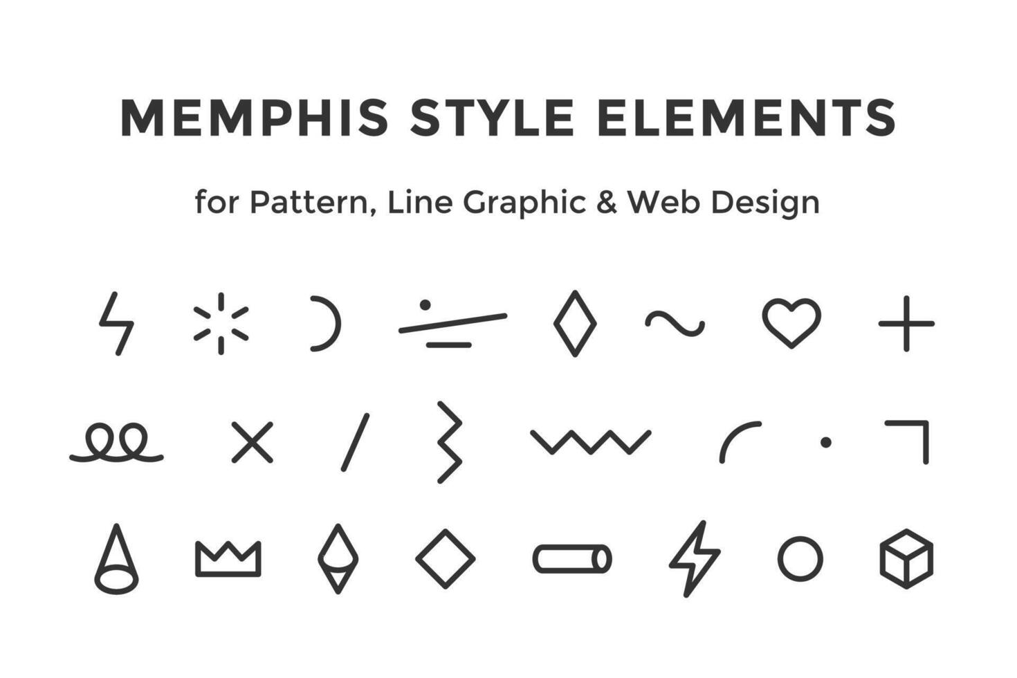 Memphis style elements vector