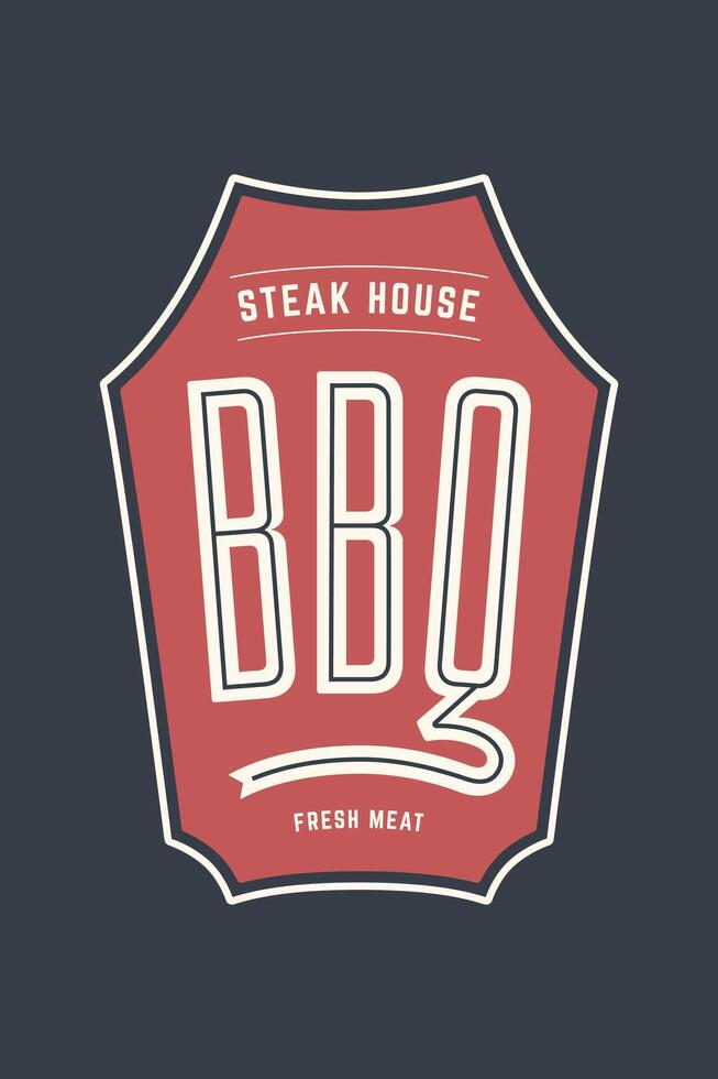 Logo BBQ Steak House vector