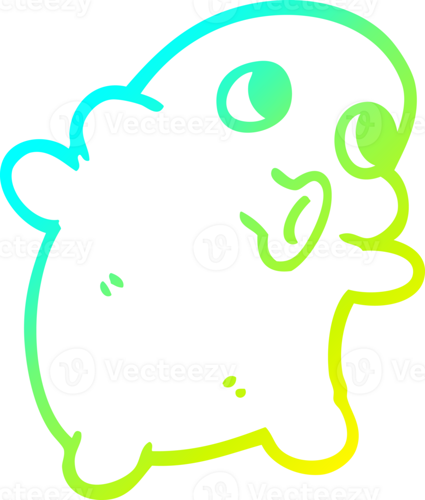 cold gradient line drawing of a cartoon weird alien png