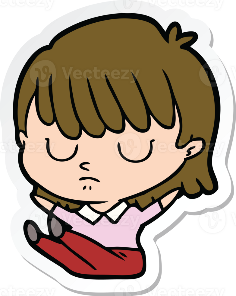 sticker of a cartoon woman png