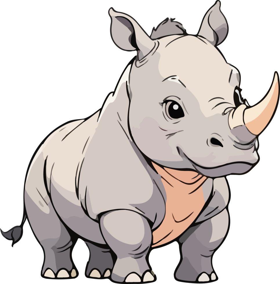 rinoceronte cartone animato animale clip arte png
