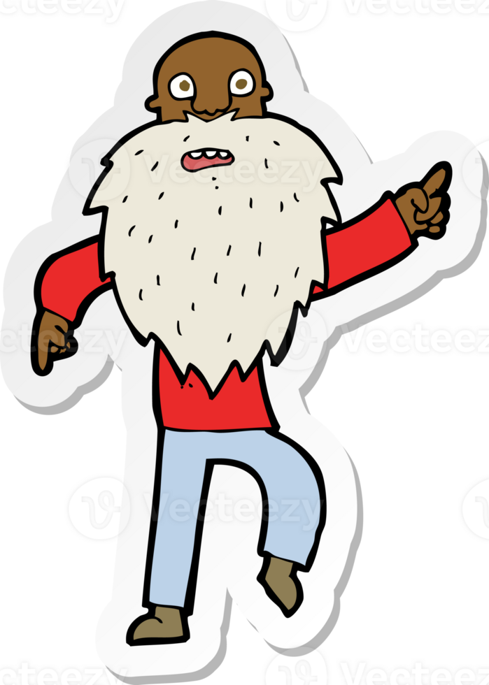 sticker of a cartoon stressed old man png