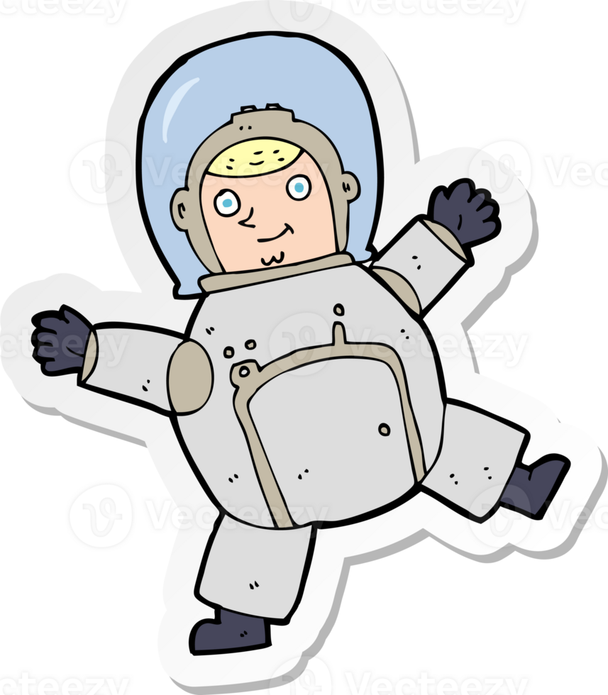 sticker of a cartoon astronaut png