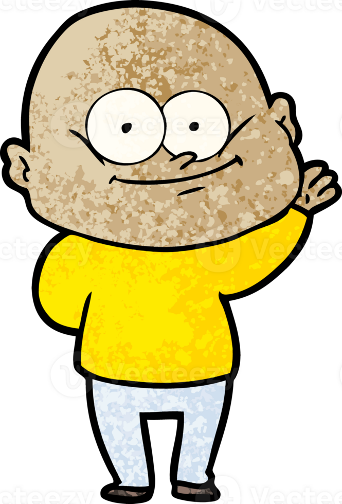 cartoon bald man staring png