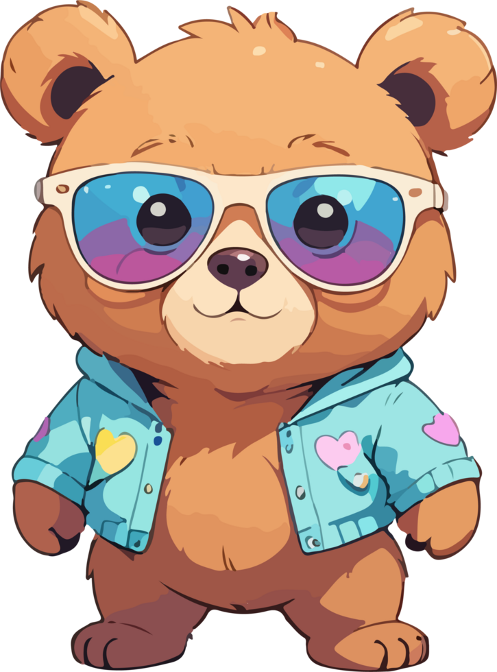 Funky Bear Cartoon Mascot png