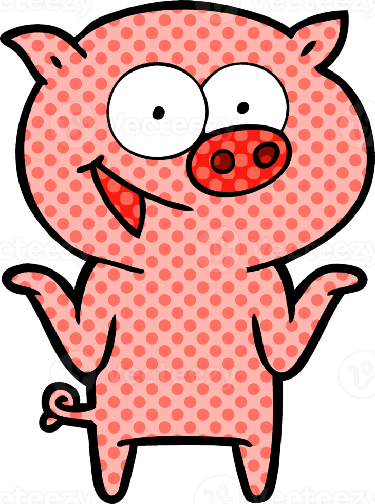 cartoon pig with no worries png