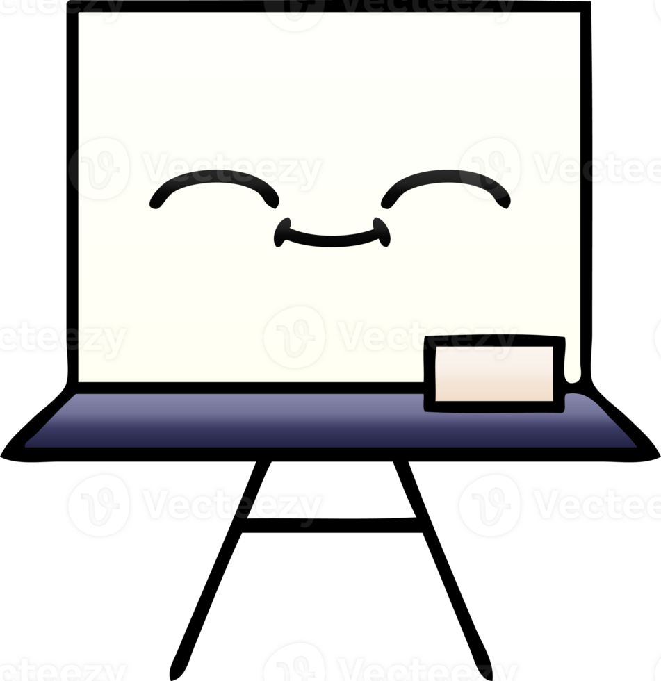 gradient shaded cartoon of a white board png