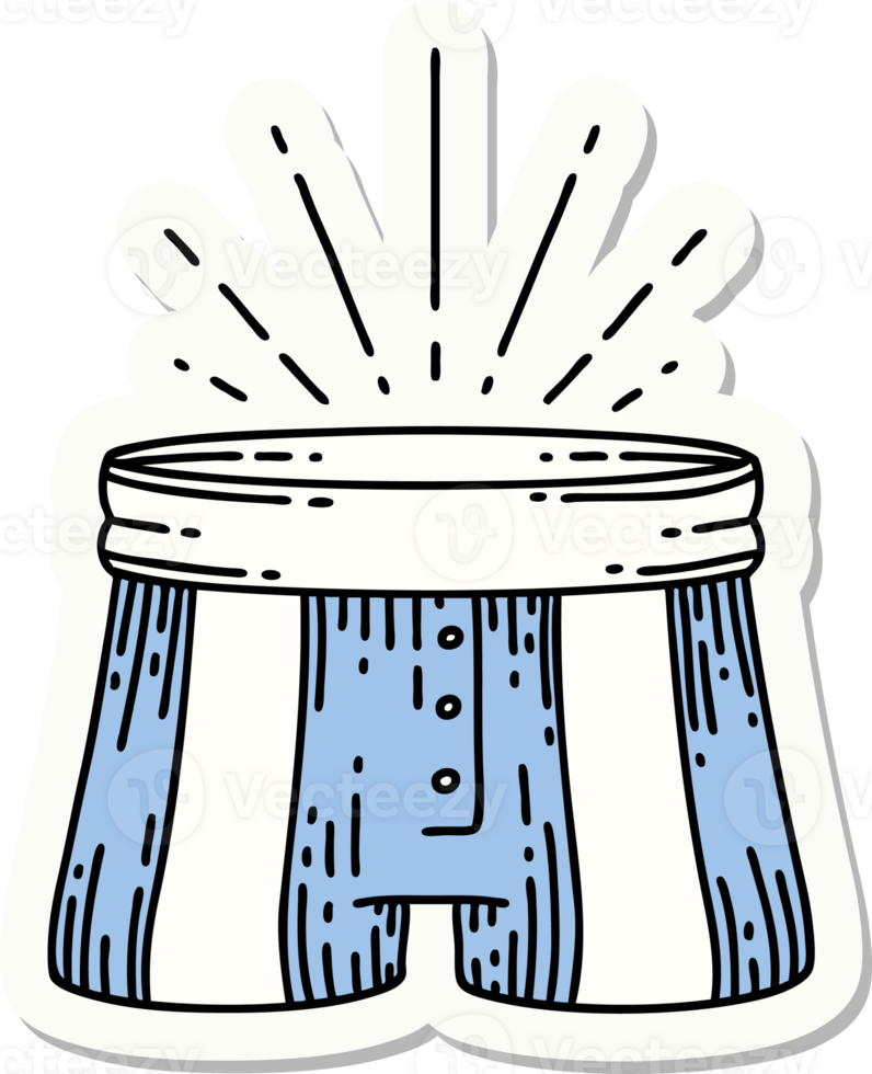 sticker of a tattoo style pair of shorts png