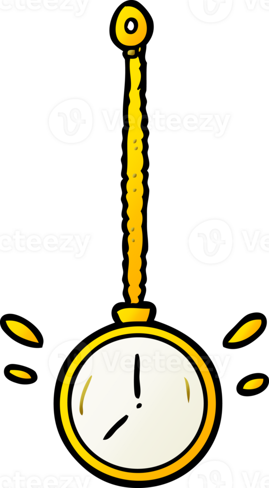 cartoon swinging gold hypnotist watch png