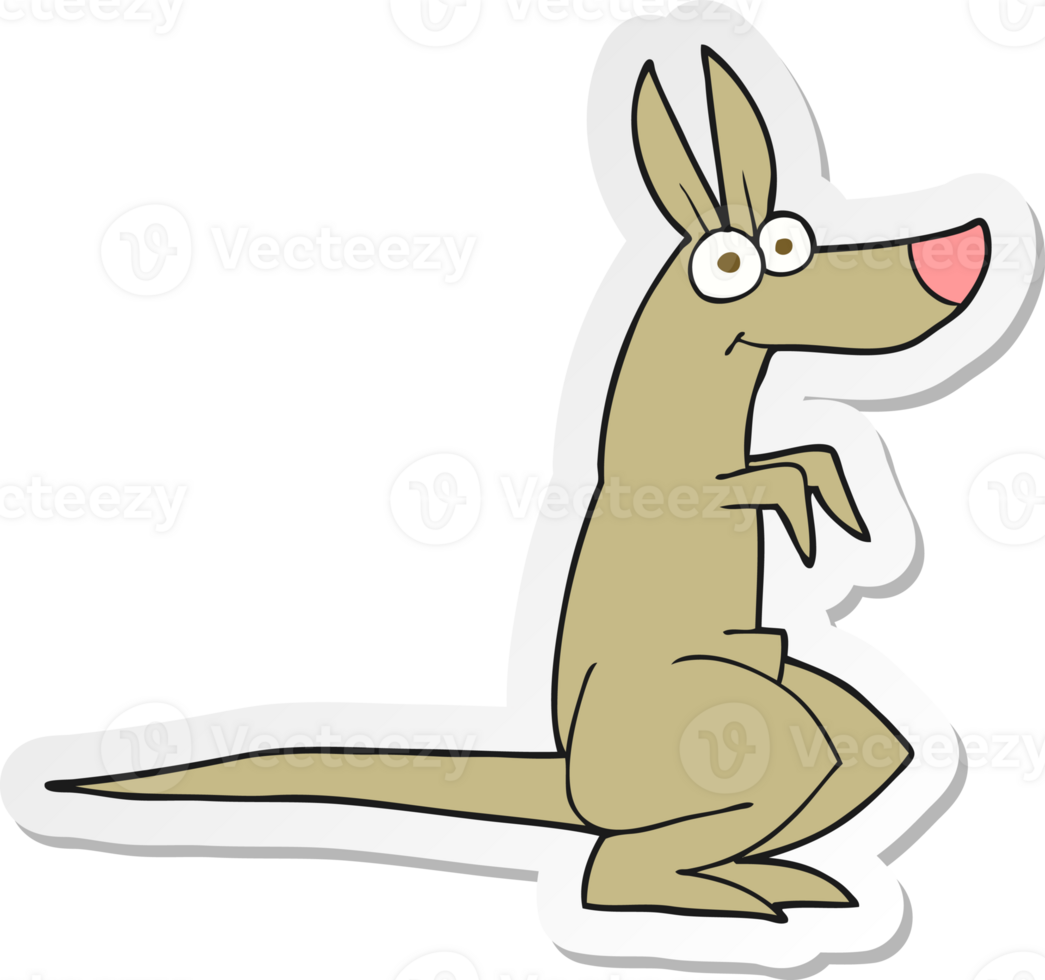 sticker of a cartoon kangaroo png