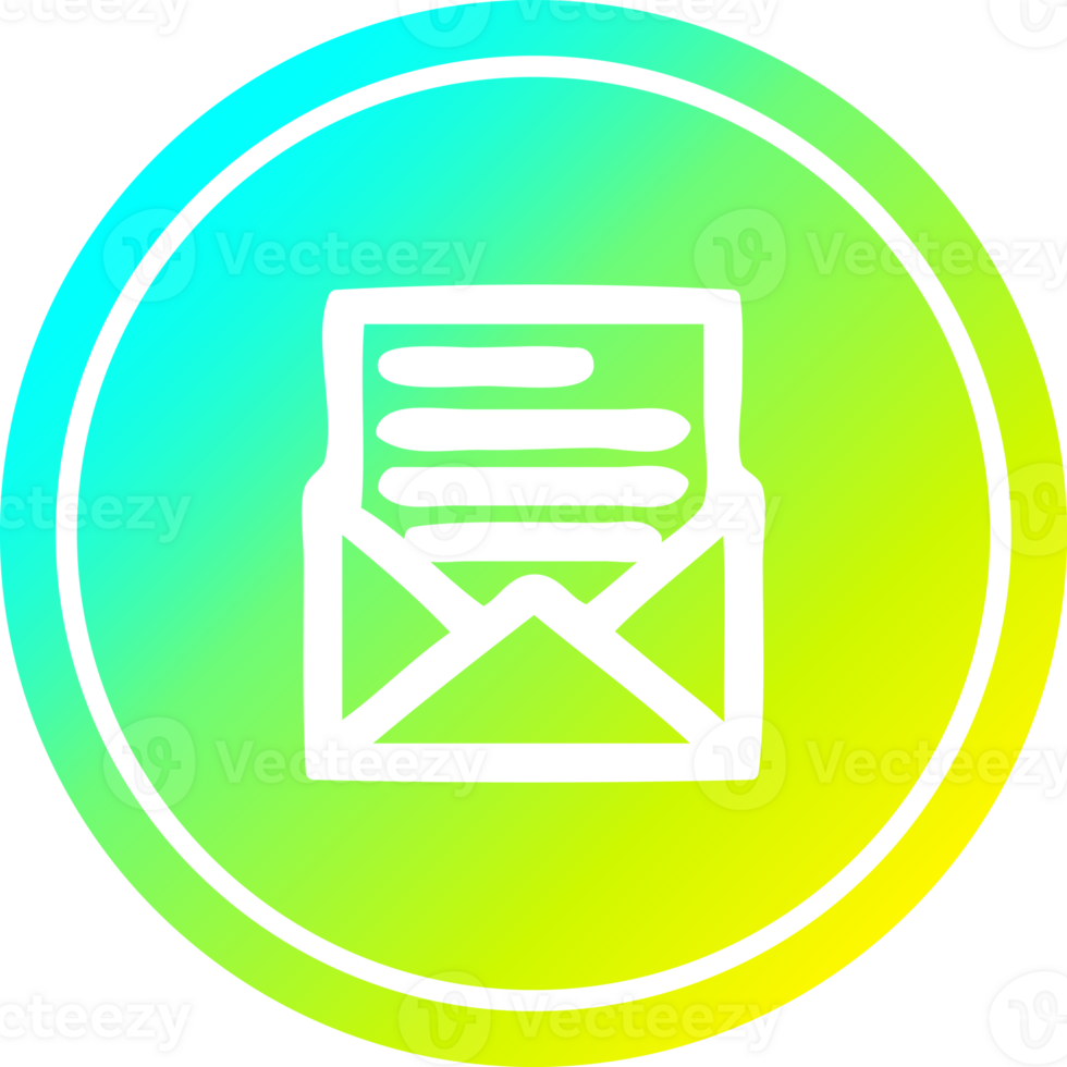 envelope letter circular icon with cool gradient finish png