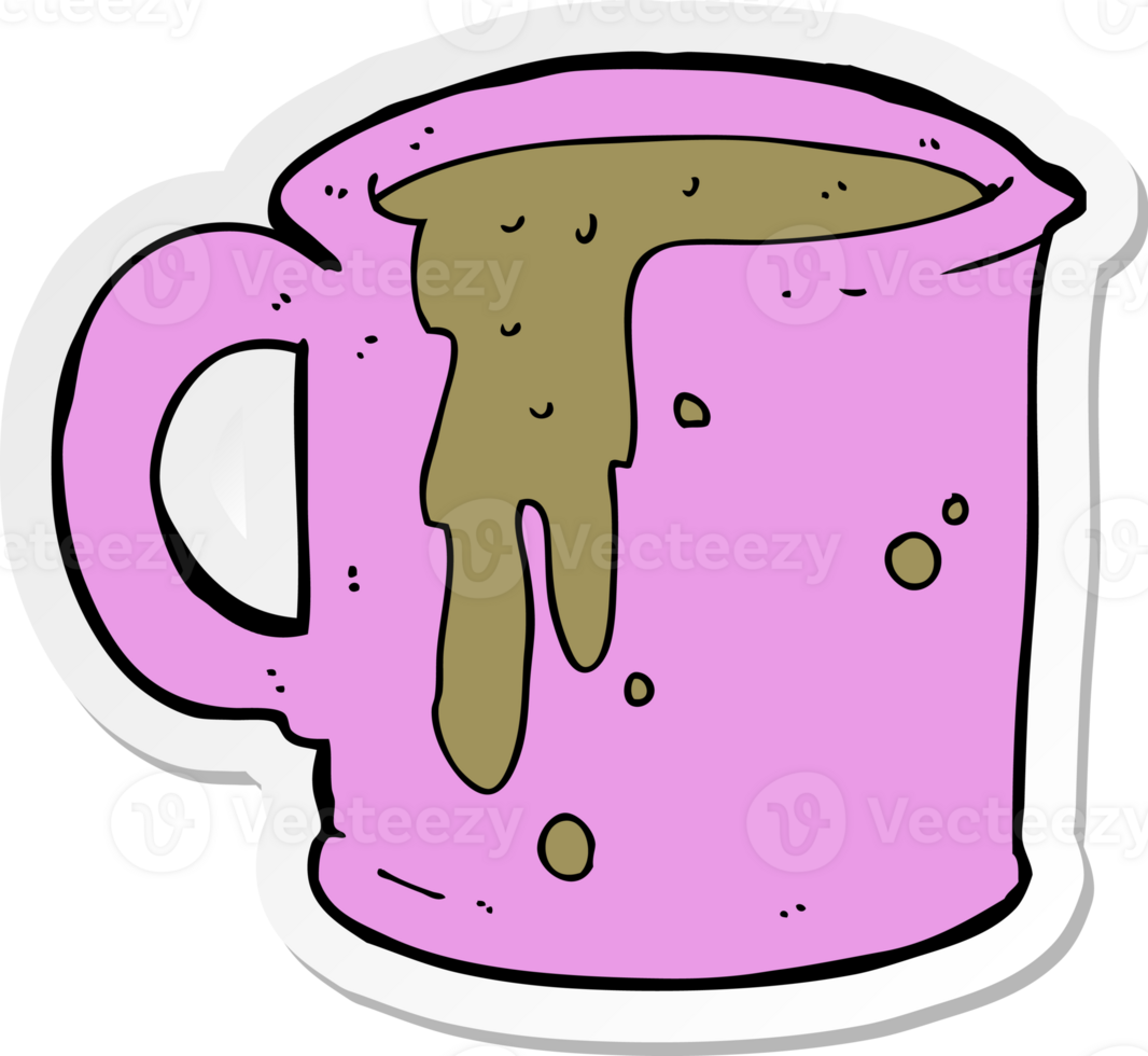 sticker of a cartoon coffee mug png