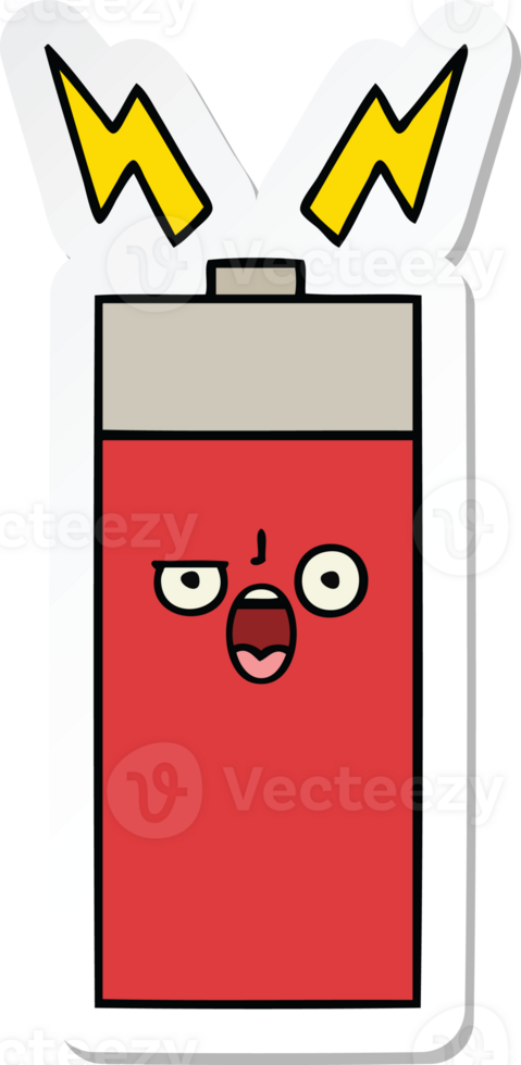 sticker of a cute cartoon battery png