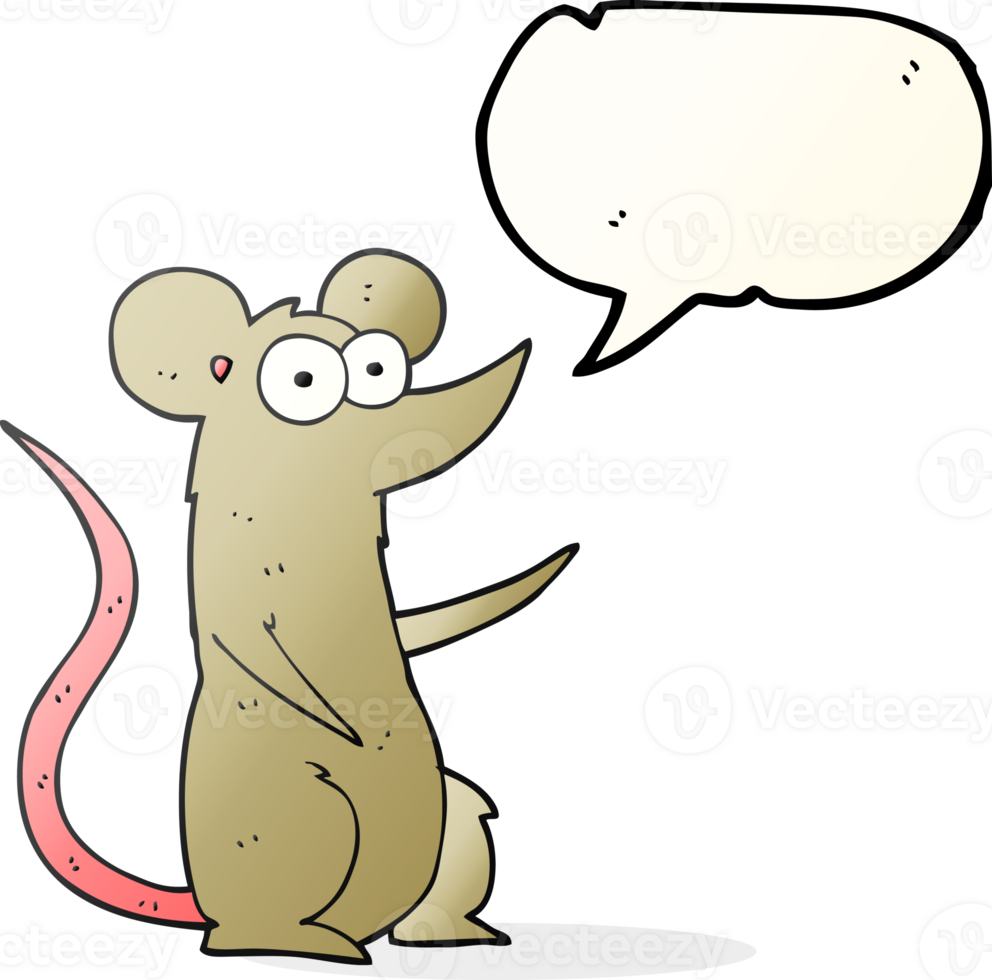 hand drawn speech bubble cartoon mouse png