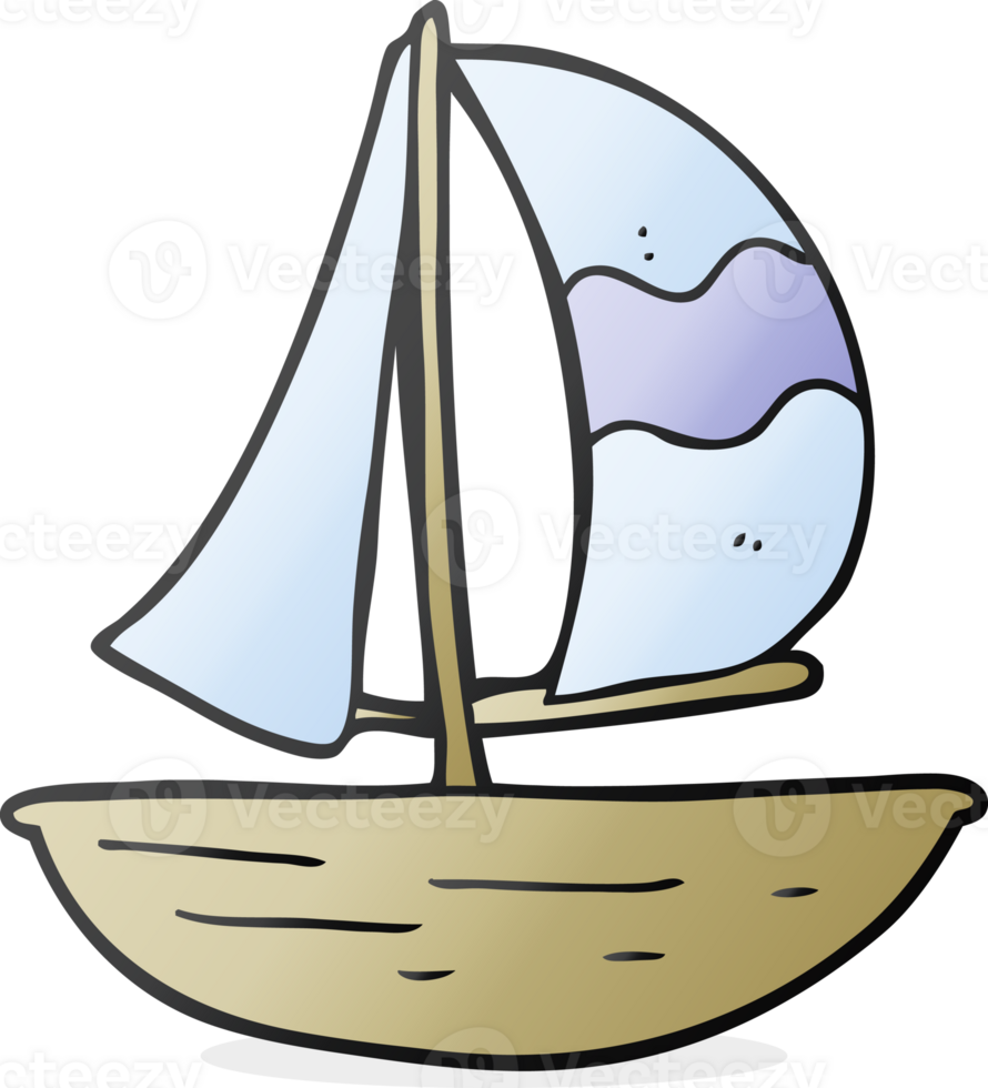 hand drawn cartoon sail ship png