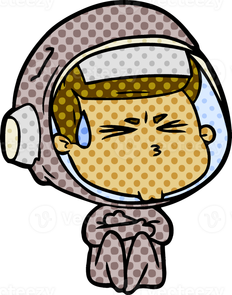 cartoon stressed astronaut png