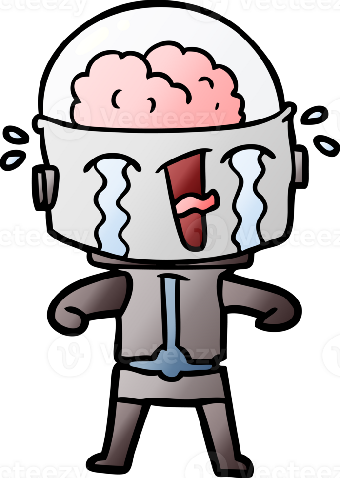 cartoon crying robot png