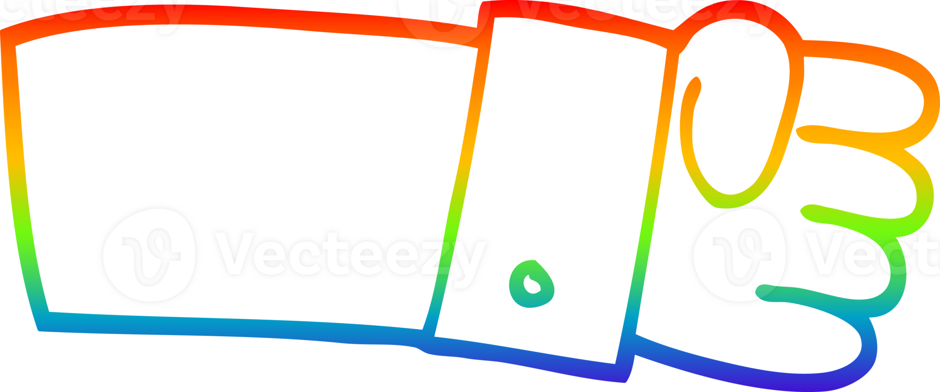 rainbow gradient line drawing of a cartoon judo chop shirt arm png
