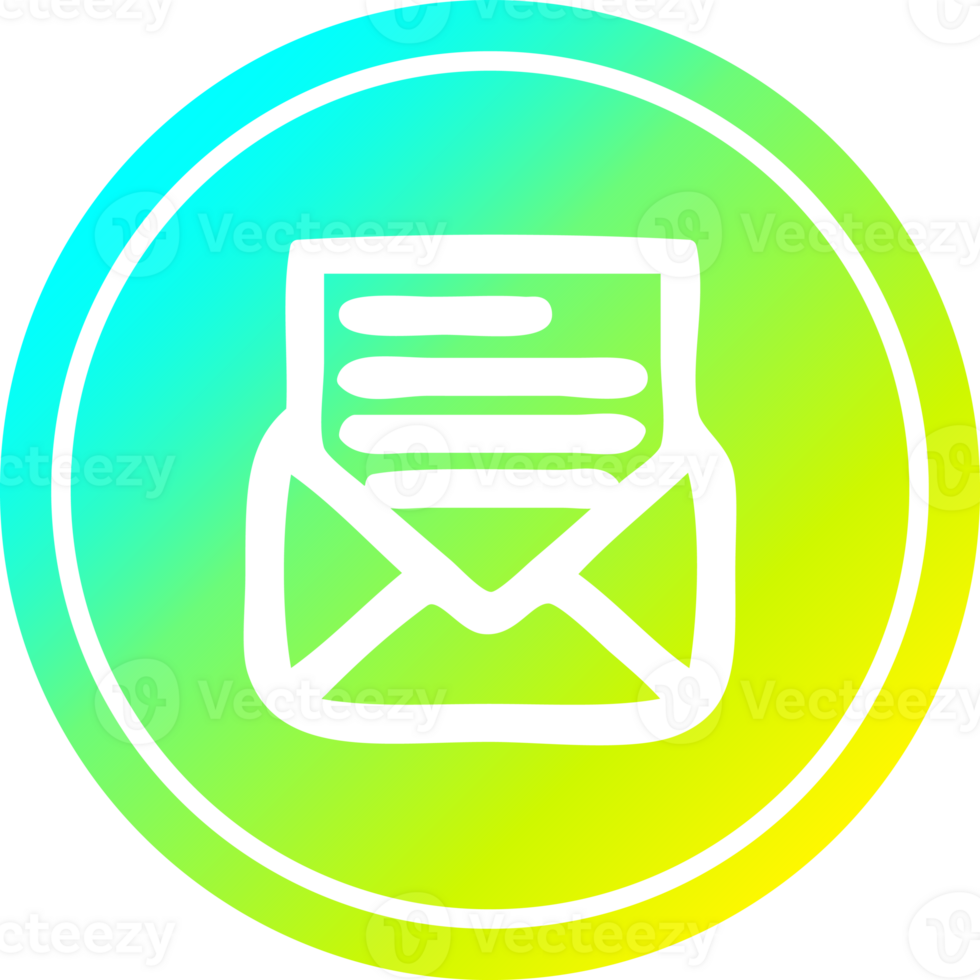 envelope letter circular icon with cool gradient finish png