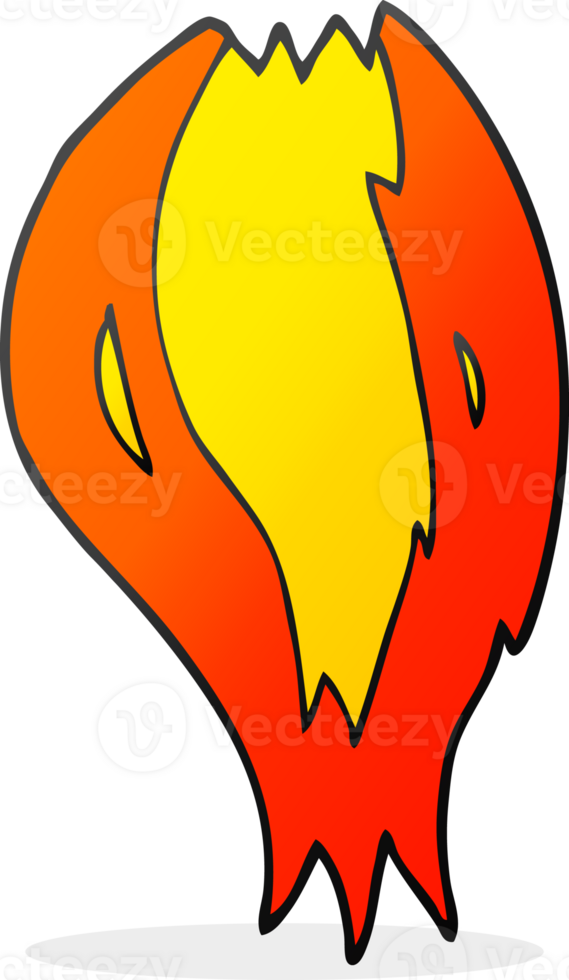 hand drawn cartoon rocket ship flames png