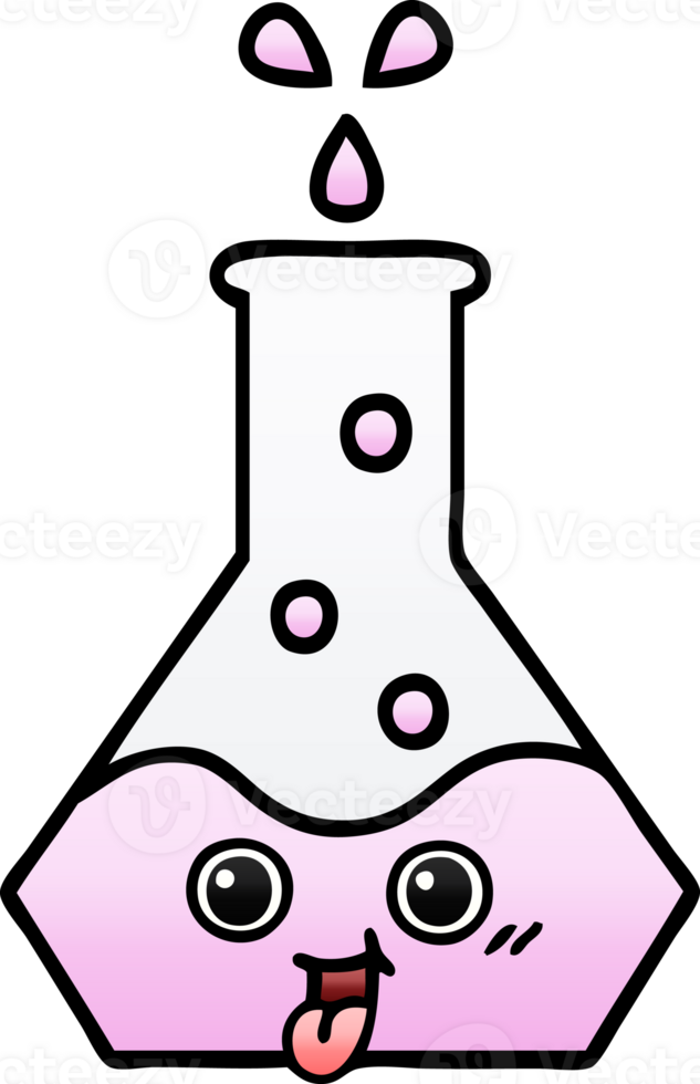 gradient shaded cartoon of a science beaker png