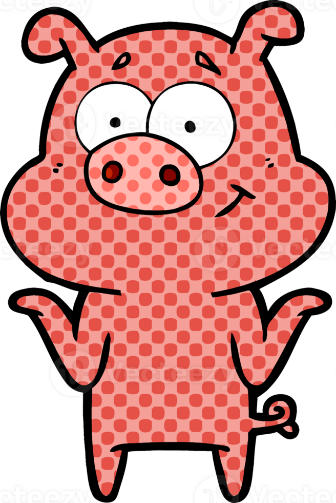 happy cartoon pig png