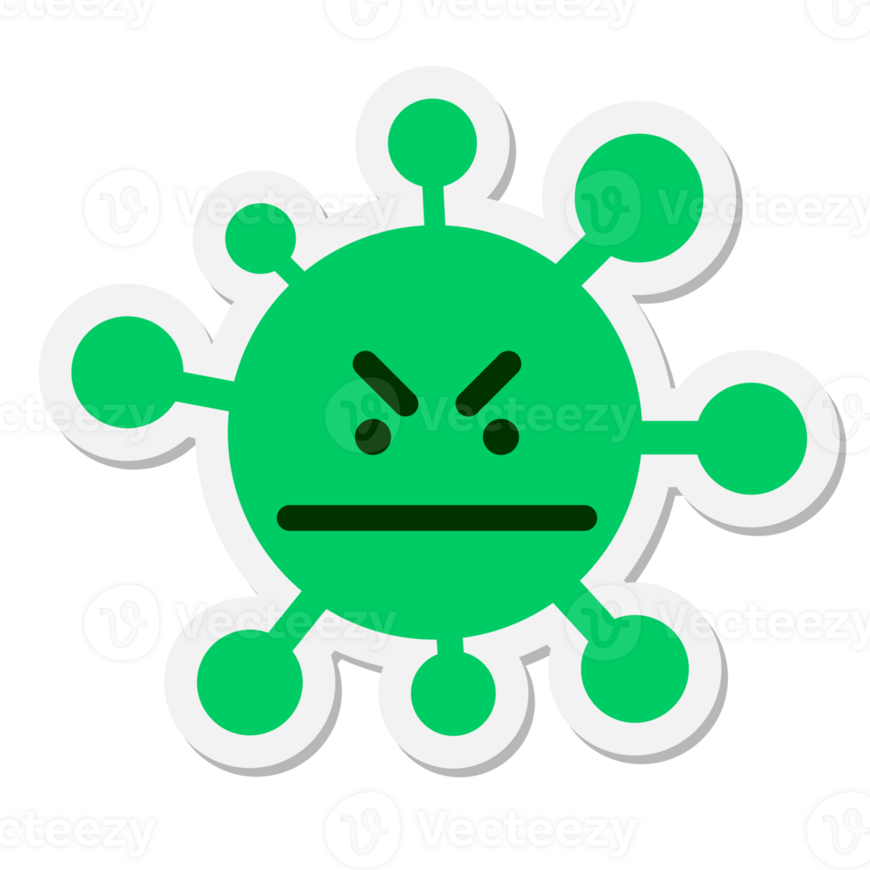 simple annoyed virus sticker png