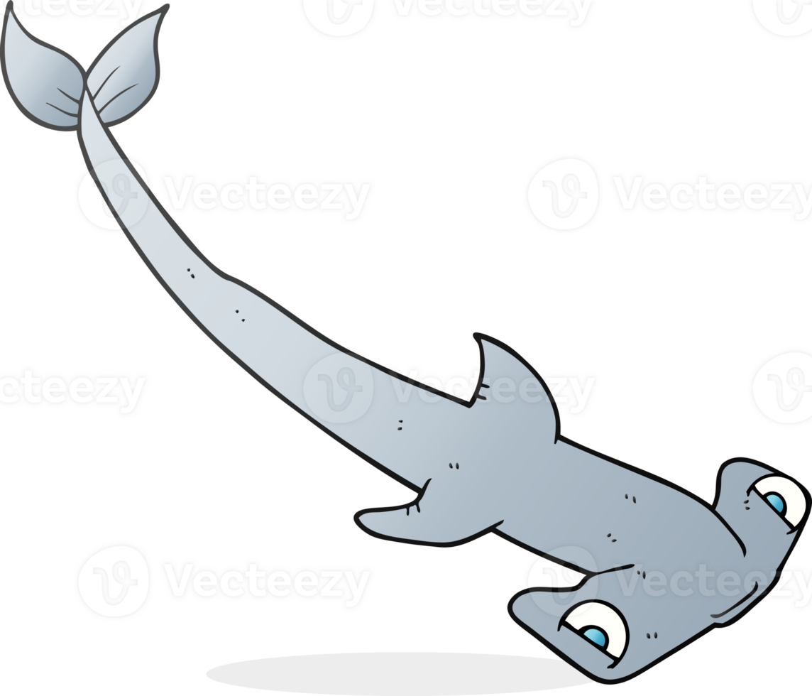 hand drawn cartoon hammerhead shark png