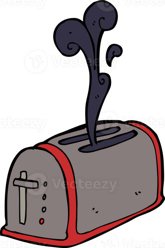 cartoon toaster burning toast 45052372 PNG